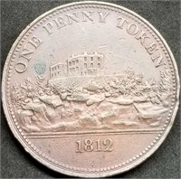 1812 British Large Penny Conder Token, Big Coin!