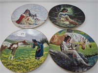 4 Native American decorative plates
