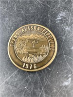 1976 Trans Alaska pipeline bronze coin