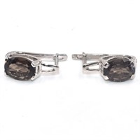 Silver Smokey Quartz(2.95ct) Earrings