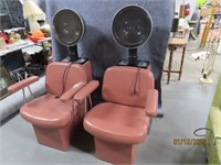 (2) Pink Salon Hair Heating Styling Chairs