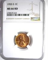 1955-S Cent NGC MS66 RD