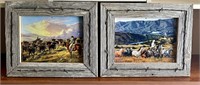 Rustic Framed Western Prints 13”x15”