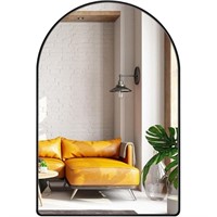 New 24x36 inch Black Arched Mirror for Bathroom