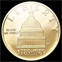 1989-W .25oz Gold Bicentennial $5 Eagle GEM PROOF