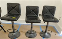 3 ADJUSTABLE HEIGHT BAR STOOLS