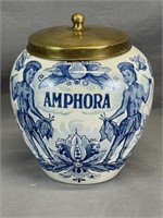 Vintage Delft Amphora Tobacco Jar