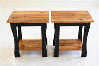 PAIR OF RECLAIMED MAPLE "PENNYROYAL" END TABLES