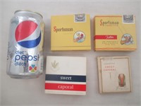 4 paquets vintage vides de cigarettes de marques