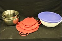 Tupperware and Stainless Bowl Set