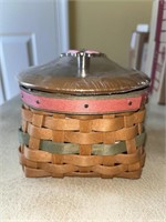 Round LONGABERGER Basket with Wood Lid