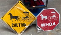 SIGNS - HORSE CARRIAGE -CAUTION & WOAH!