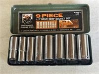 Buffalo 9 pc 1/2 inch Drive Deep Socket Set