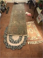 GROUP OF AREA RUGS, RUNNERS,