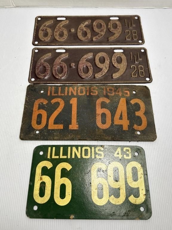 Antique Illinois License Plates