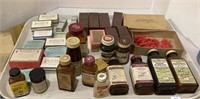 Tray lot of vintage medical bottles and boxes