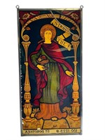 St Dorothea Reverse Painted Glass Panel