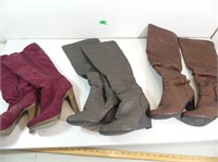 3 pair Women's Boots, Size 9