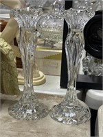 2pc lead crystal candle stick holders