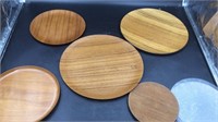 (5) wood serving plates