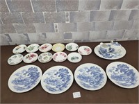 Fine china plates and tea cup saucers