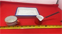 Enamel Ware Photographic tray, cup Sweden,