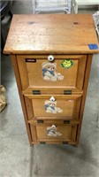 Wooden cabinet with bear decoration 15x11x34