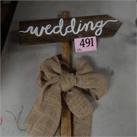 DIRECTIONAL "WEDDING" SIGN 37 X 21