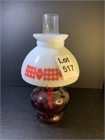 Antique Oil Lamp Red