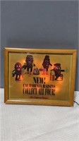 California raisins lighted picture in wood frame