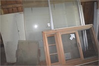 Glass shower doors, window, sheet rock