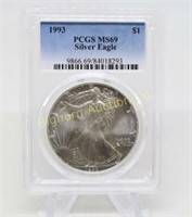 1993 Silver Eagle PCGS MS69 One Troy Ounce