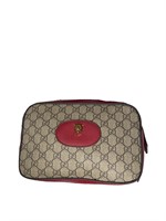 GG Beige Canvas Red Accents Camera Bag