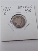 Silver 1911 Barber Dime