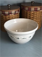 Longaberger Pottery Large Mixing Bowl Heritage