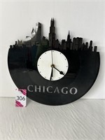 Vinyl Record Chicago Skyline Wall Clock