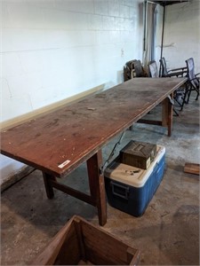 Large Primitive-Style Wood Folding Table