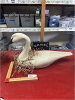 large wooden swan