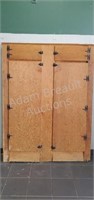 Custom built solid wood storage cabinet face with