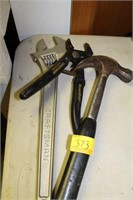 CRAFTSMAN 15" ADJUSTABLE WRENCH, CLAW HAMMER AND