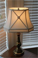 Stiffel style lamp w fancy silk shade 24"h
