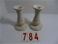 34037 5 inch Candlestick Pair - Ivory