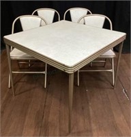 Vintage Durham Folding Table #37 W/ (4) Chairs