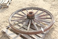 48" Vintage Wagon Wheel w/ Steel Band