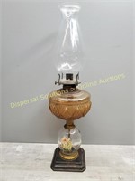 Oil Lamp - Glass + Metal Base.