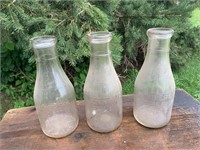 LOT OF 3 UNIVERSAL STORE MILK BOTTLES