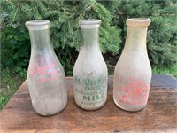 3 MILK BOTTLES MESSER SCHMIDT/POPES/BRANDNERS