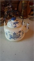 Blue and White Ceramic Tea Pot Navoe Japan