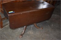 Vintage Drop Side Claw Foot Table w/ Drawer