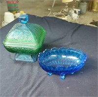Blue and green glass
